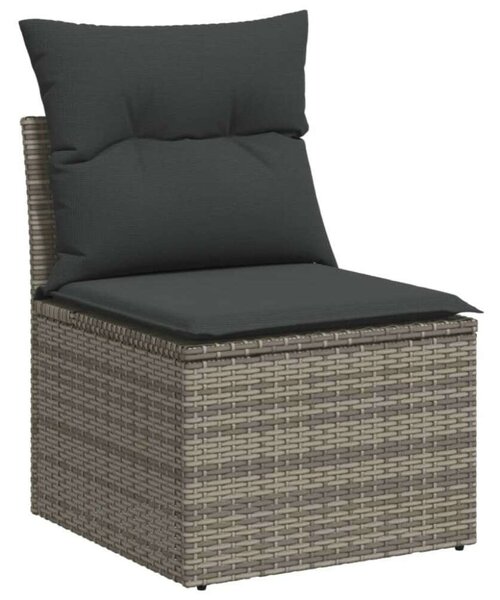 VidaXL 6 részes szürke polyrattan kerti ülőgarnitúra párnákkal