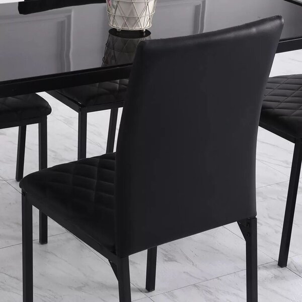 HOMCOM 4 db-os étkezőszék szett konyhai székek 41 cm x 50 cm x 91 cm, fekete