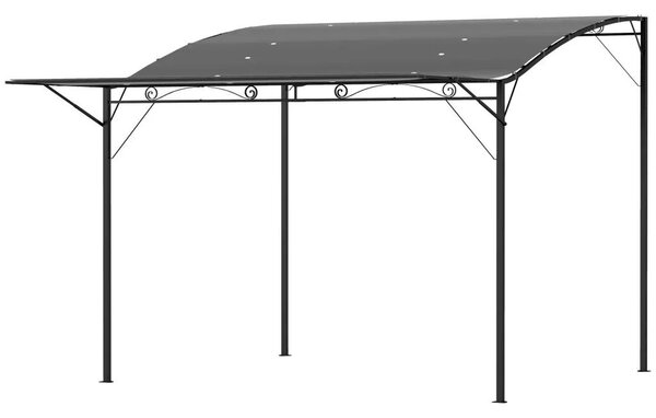 Outsunny pavilon összecsukható tetőhosszabbítással, időjárásálló, 3 x 2,5 m, sötétszürke