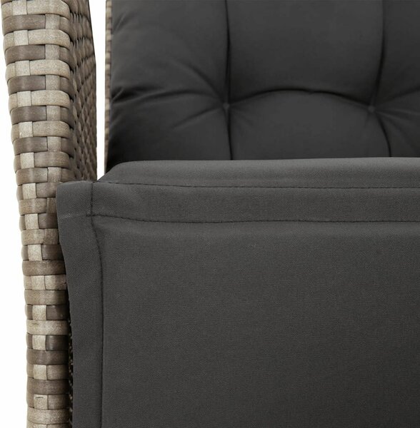 VidaXL 7 részes szürke polyrattan kerti étkezőgarnitúra párnával