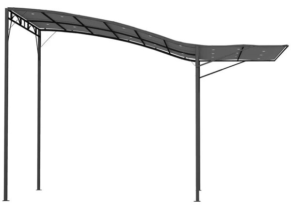 Outsunny pavilon összecsukható tetőhosszabbítással, időjárásálló, 3 x 2,5 m, sötétszürke