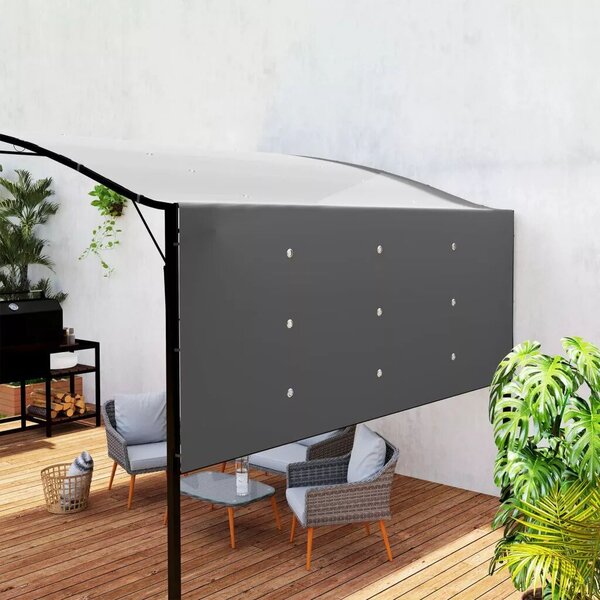 Outsunny pavilon összecsukható tetőhosszabbítással, időjárásálló, 3 x 2,5 m, sötétszürke