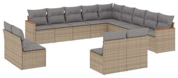VidaXL Polyrattan Kerti Ülőgarnitúra - 13 részes - Bézs