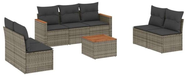 VidaXL Polyrattan Kerti Ülőgarnitúra - 8 részes - Szürke