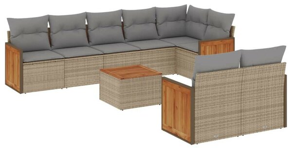 VidaXL Polyrattan Kerti Ülőgarnitúra - 9 részes