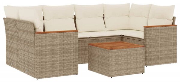 Polyrattan Kerti Ülőgarnitúra - 7 részes - Fekete