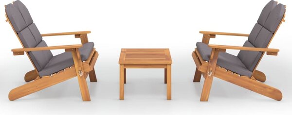 3 részes tömör akácfa kerti Adirondack ülőgarnitúra