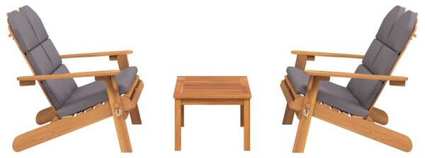 3 részes tömör akácfa kerti Adirondack ülőgarnitúra