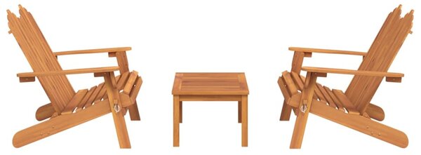 3 részes tömör akácfa kerti Adirondack ülőgarnitúra