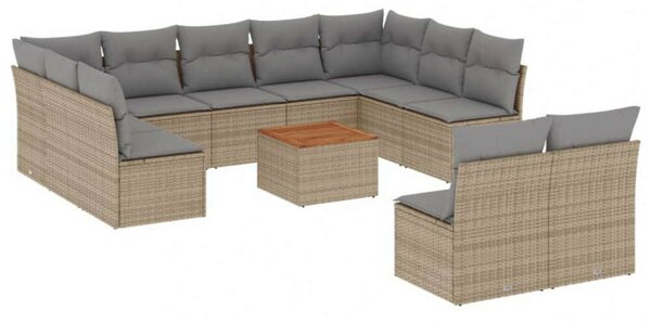 VidaXL Polyrattan Kerti Ülőgarnitúra - 12 részes - Bézs