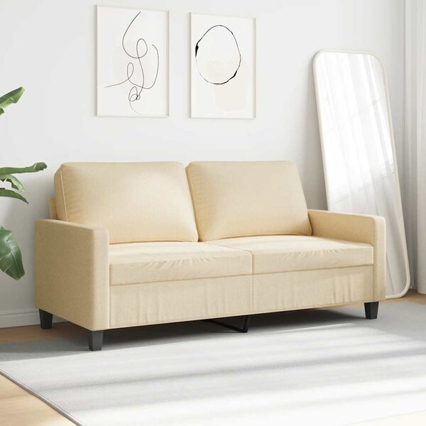 Kétszemélyes krémszínű szövetkanapé 140 cm