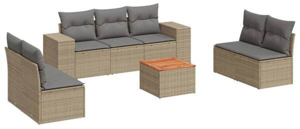 VidaXL Polyrattan Kerti Ülőgarnitúra - 8 részes - Bézs
