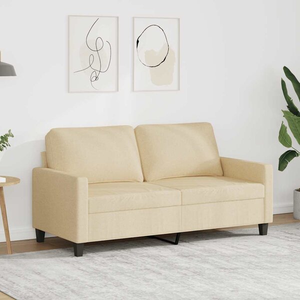 Kétszemélyes krémszínű szövetkanapé 140 cm