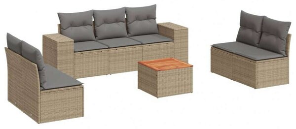 VidaXL Polyrattan Kerti Ülőgarnitúra - 8 részes - Bézs