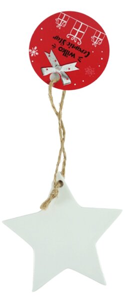 Kerámia karácsonyi dísz CLAY STAR 8 cm, fehér
