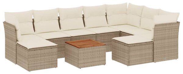 VidaXL Polyrattan Kerti Ülőgarnitúra - 10 részes - Bézs