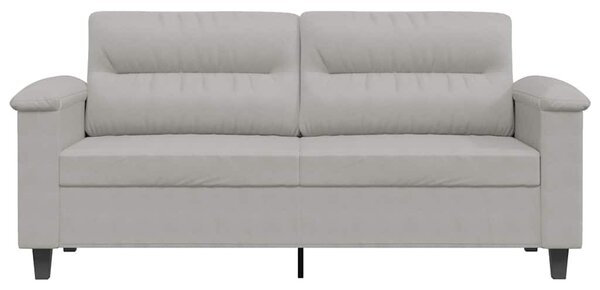 Kétszemélyes világosszürke mikroszálas szövetkanapé 140 cm