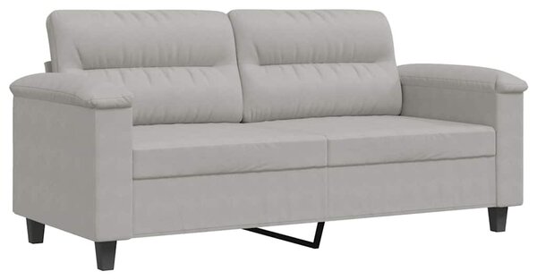 Kétszemélyes világosszürke mikroszálas szövetkanapé 140 cm