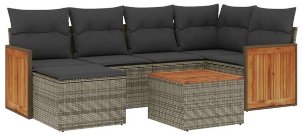 VidaXL Polyrattan Kerti Ülőgarnitúra - 7 részes - Szürke