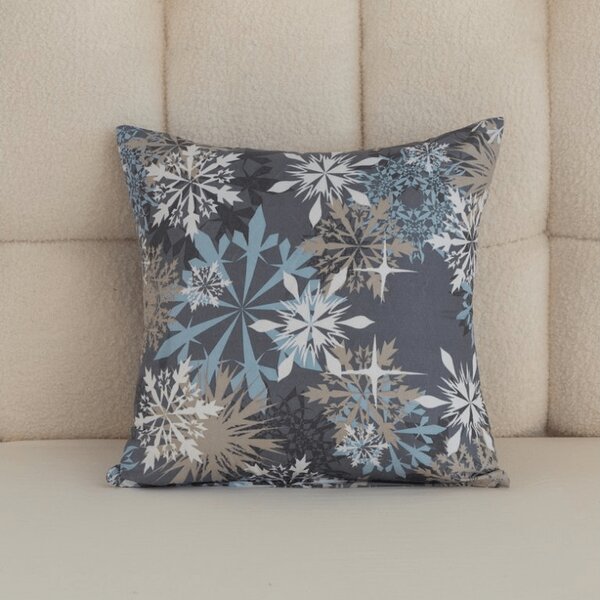 SNOWFLAKE kékesszürke mikroszálas párnahuzat 45x45 cm