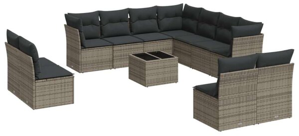 VidaXL Polyrattan Kerti Ülőgarnitúra - Szürke - 12 részes