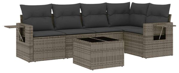 VidaXL Polyrattan Kerti Ülőgarnitúra - 6 részes - Szürke