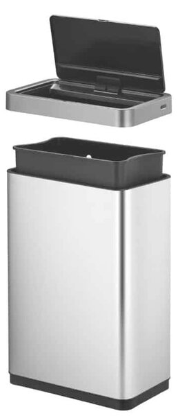 Érzékelős szemeteskosár, EKO, Mirage X, 2x20 liter, 2 rekesz, rozsdamentes acél