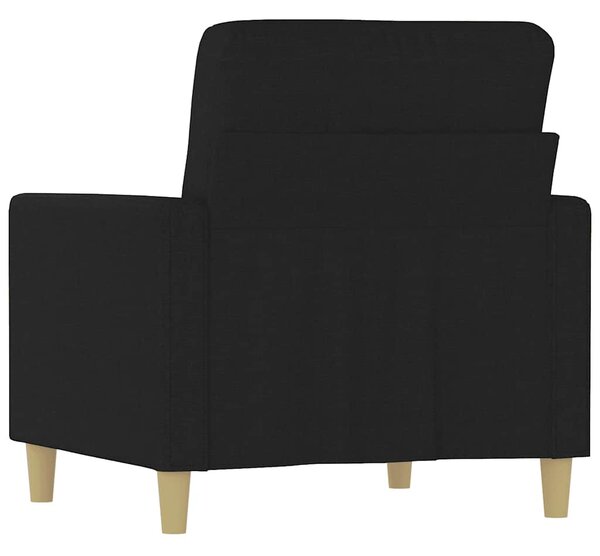 Fekete szövet kanapéfotel 60 cm