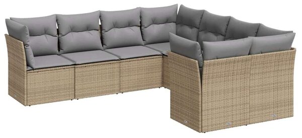 VidaXL Polyrattan Kerti Ülőgarnitúra - 8 részes - Bézs