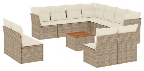 VidaXL Polyrattan Kerti Ülőgarnitúra - 12 részes - Bézs