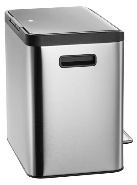 Lépcsős szemetes, EKO, EcoCasa, 2x12 liter, 2 rekesz, rozsdamentes acél