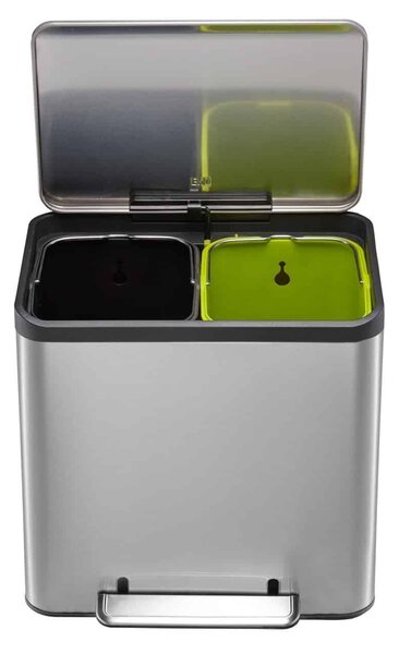 Lépcsős szemetes, EKO, EcoCasa, 2x12 liter, 2 rekesz, rozsdamentes acél
