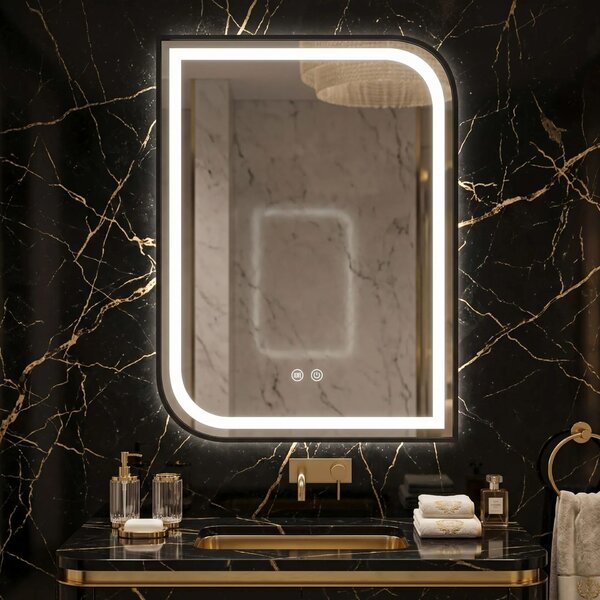 LED Tükör ZONE 80X60 BLACK