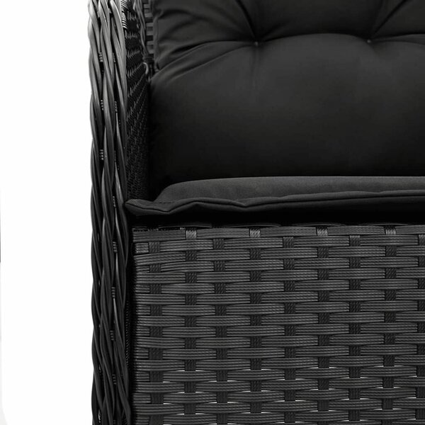 VidaXL Polyrattan Kerti Étkezőgarnitúra - 7 Fős - Fekete