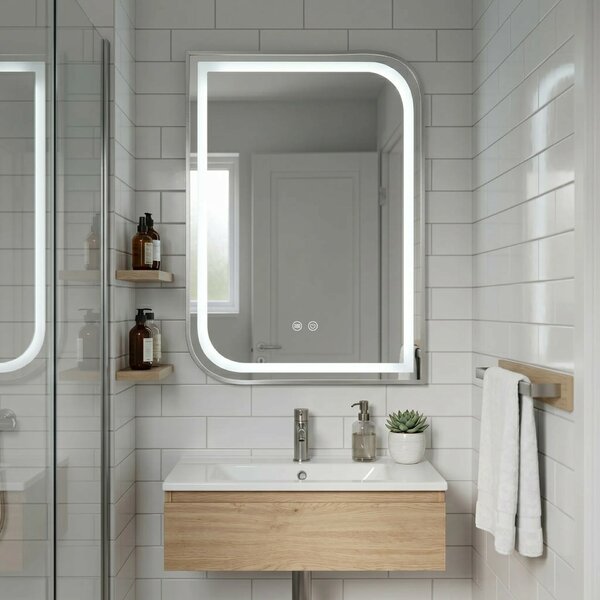 LED Tükör ZONE 80x60 BRUSH NICKEL