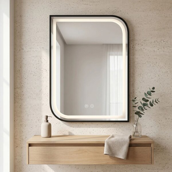 LED Tükör ZONE 80X60 BLACK