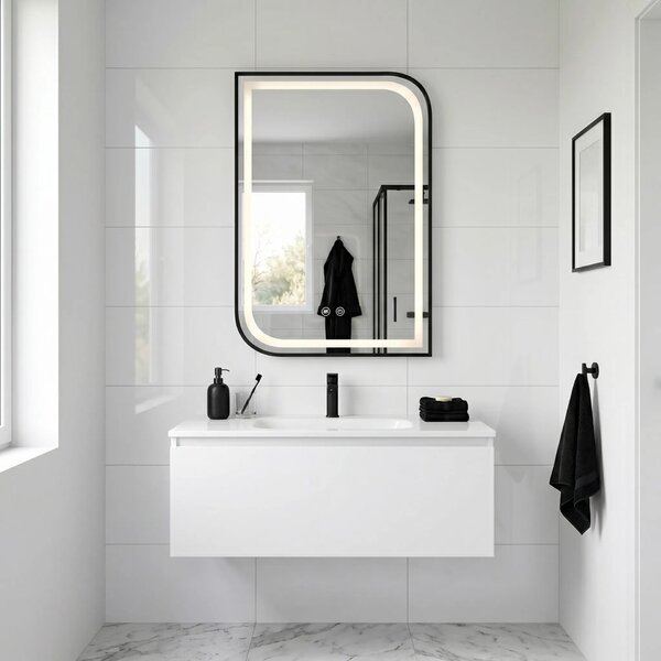 LED Tükör ZONE 80X60 BLACK