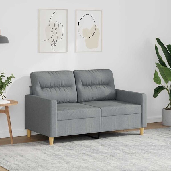 Kétszemélyes világosszürke szövetkanapé 120 cm