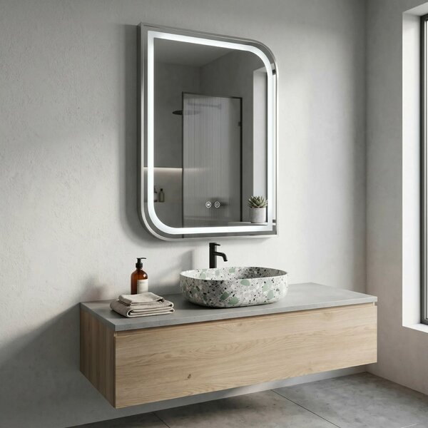 LED Tükör ZONE 80x60 BRUSH NICKEL