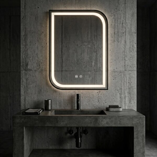LED Tükör ZONE 80X60 BLACK