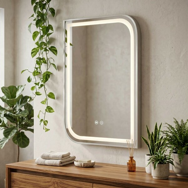 LED Tükör ZONE 80x60 BRUSH NICKEL
