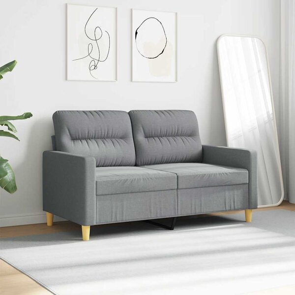 Kétszemélyes világosszürke szövetkanapé 120 cm