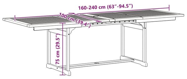 VidaXL Akácfa Kerti Étkezőgarnitúra - 7 részes
