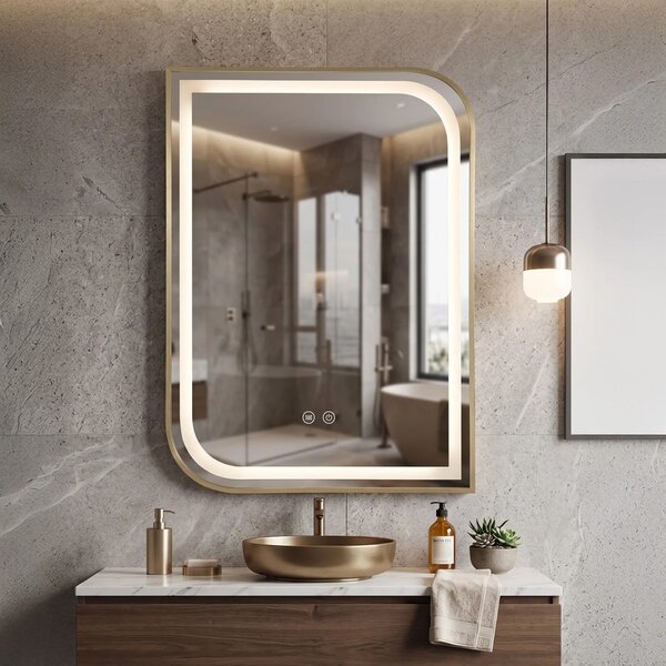 LED Tükör ZONE 80X60 GOLD BRUSH