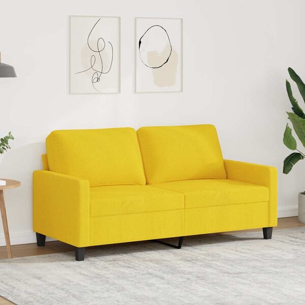 2 személyes világossárga szövet kanapé 140 cm