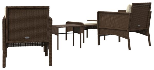 5 részes barna polyrattan kerti ülőgarnitúra párnákkal