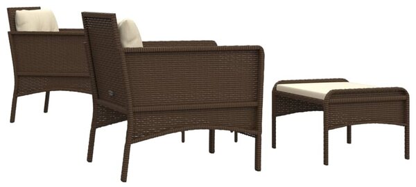 5 részes barna polyrattan kerti ülőgarnitúra párnákkal
