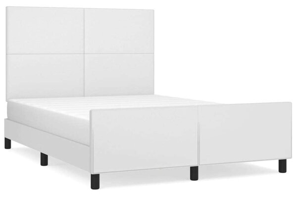 VidaXL fehér műbőr ágykeret fejtámlával 140x190 cm