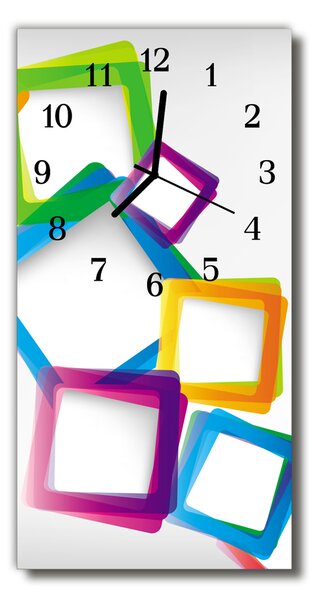 Függőleges üvegóra Art színes színes téglalapok 30x60