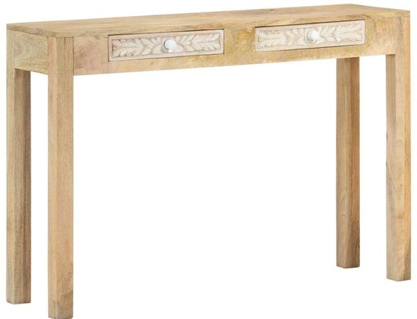 Tömör fehérített mangófa konzolasztal 110 x 30 x 75 cm